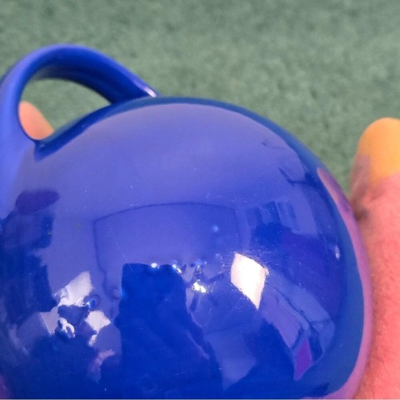 Hall China Company Cobalt Blue Ball Pitcher Art Deco 2 Quart Size Marked 633 USA - Picture 4 of 6